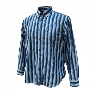 Tommy Bahama Denim Men’s Blue Button Down Long Sleeve Shirt Size XL